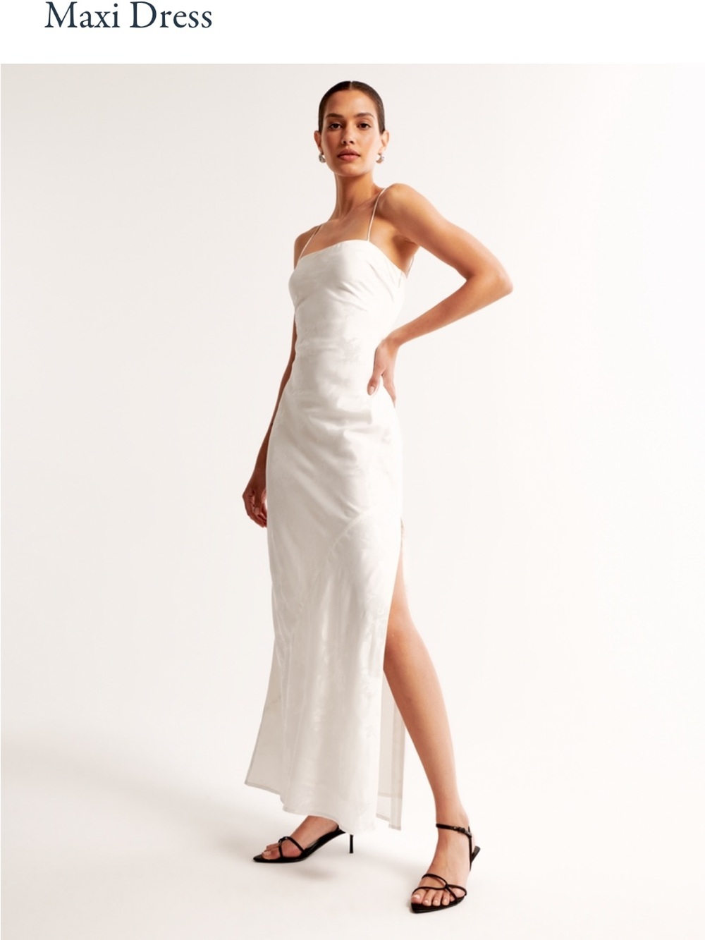 The A&F Julia Slip Satin Jacquard Maxi Dress